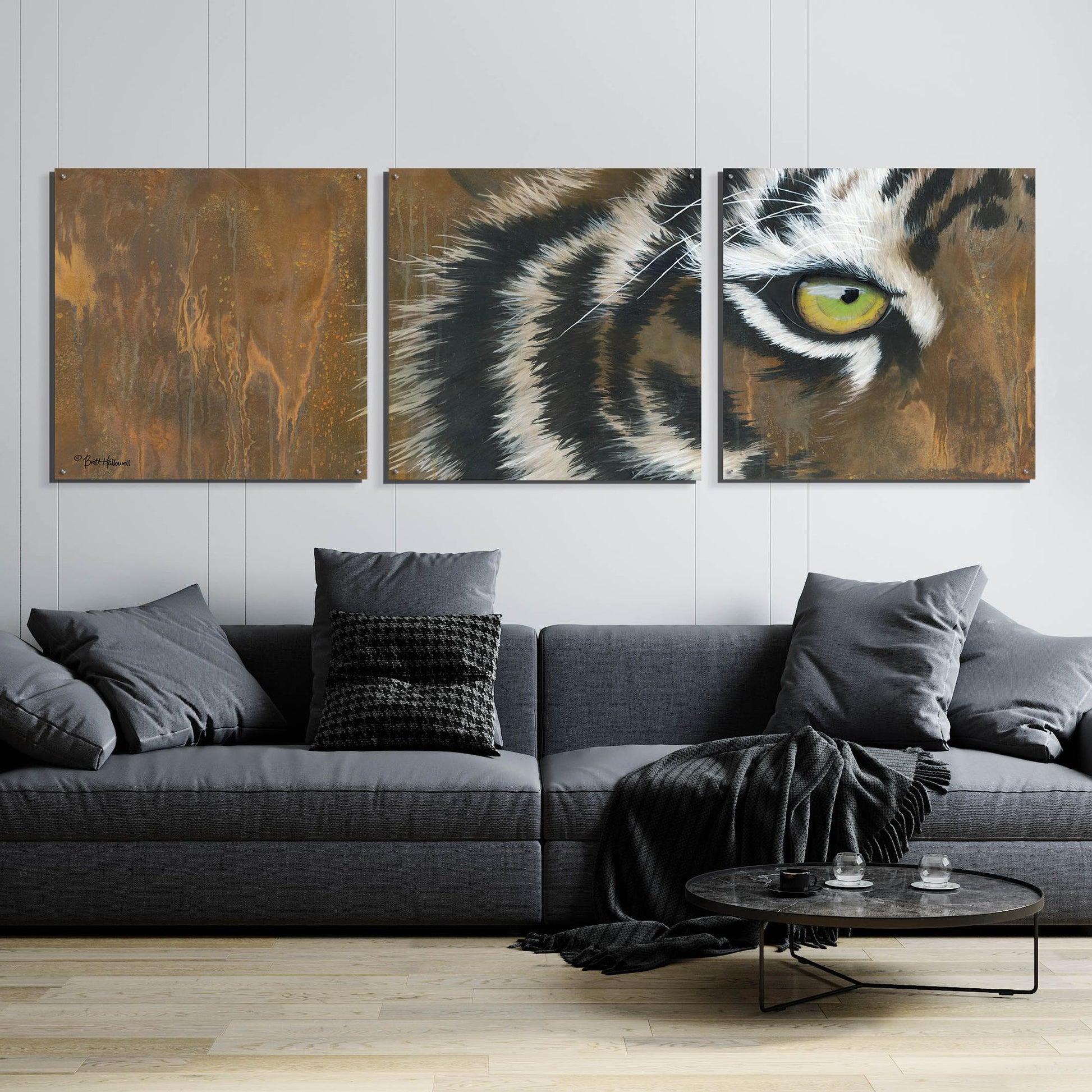 Epic Art 'Searching for the Man Cub' by Britt Hallowell, Acrylic Glass Wall Art, 3 Piece Set,108x36