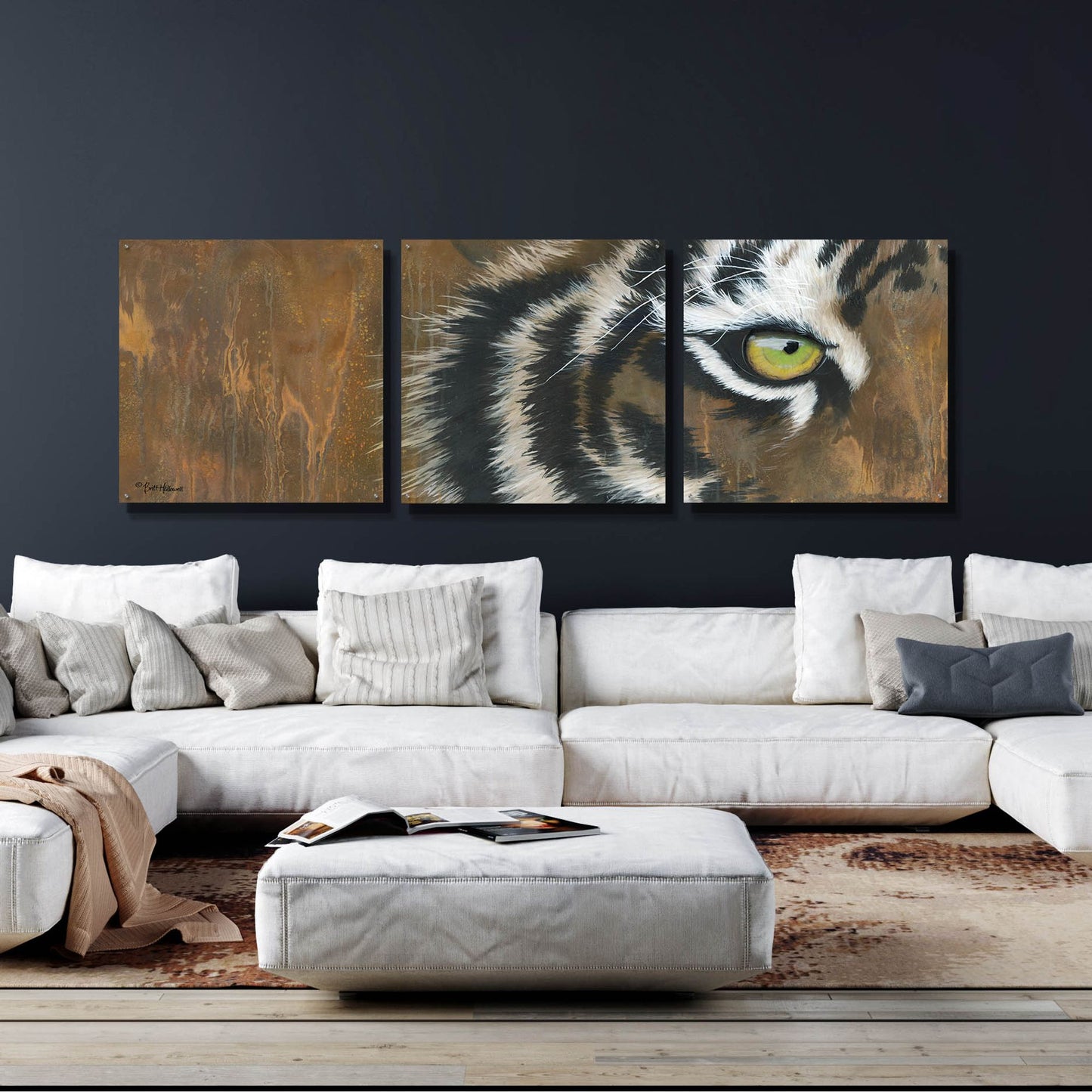 Epic Art 'Searching for the Man Cub' by Britt Hallowell, Acrylic Glass Wall Art, 3 Piece Set,108x36