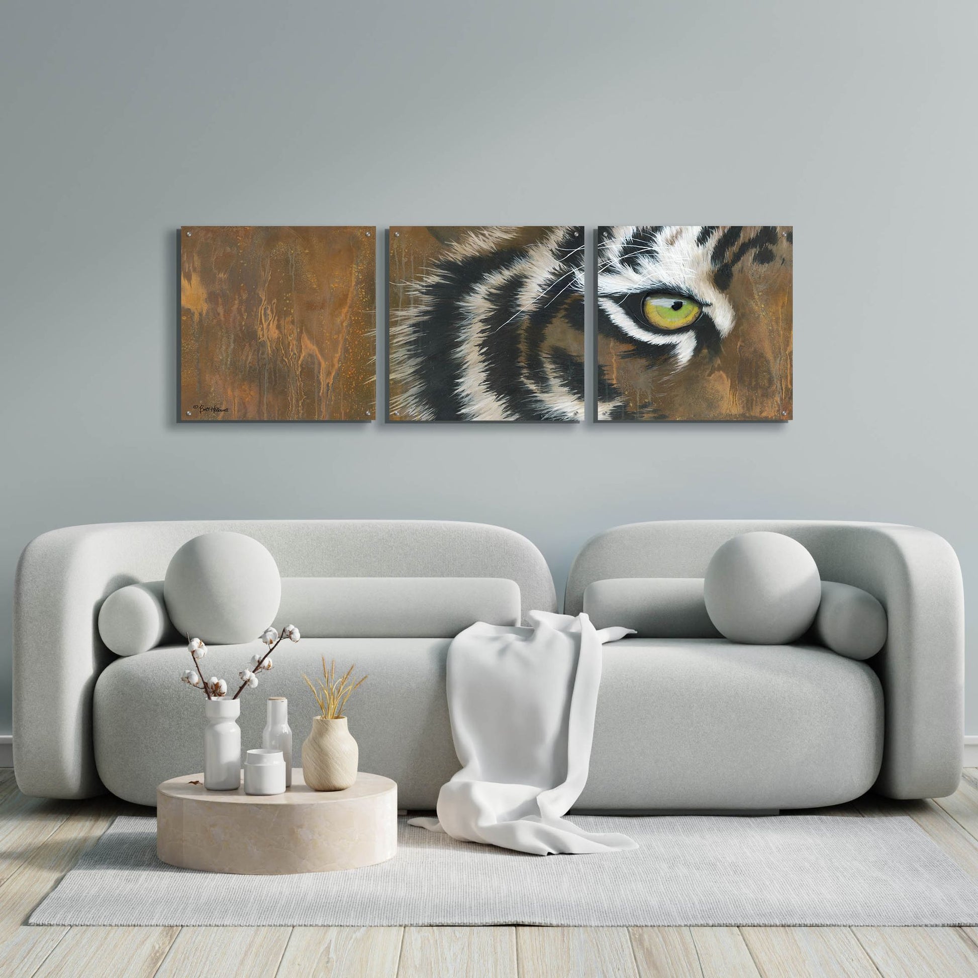 Epic Art 'Searching for the Man Cub' by Britt Hallowell, Acrylic Glass Wall Art, 3 Piece Set,72x24