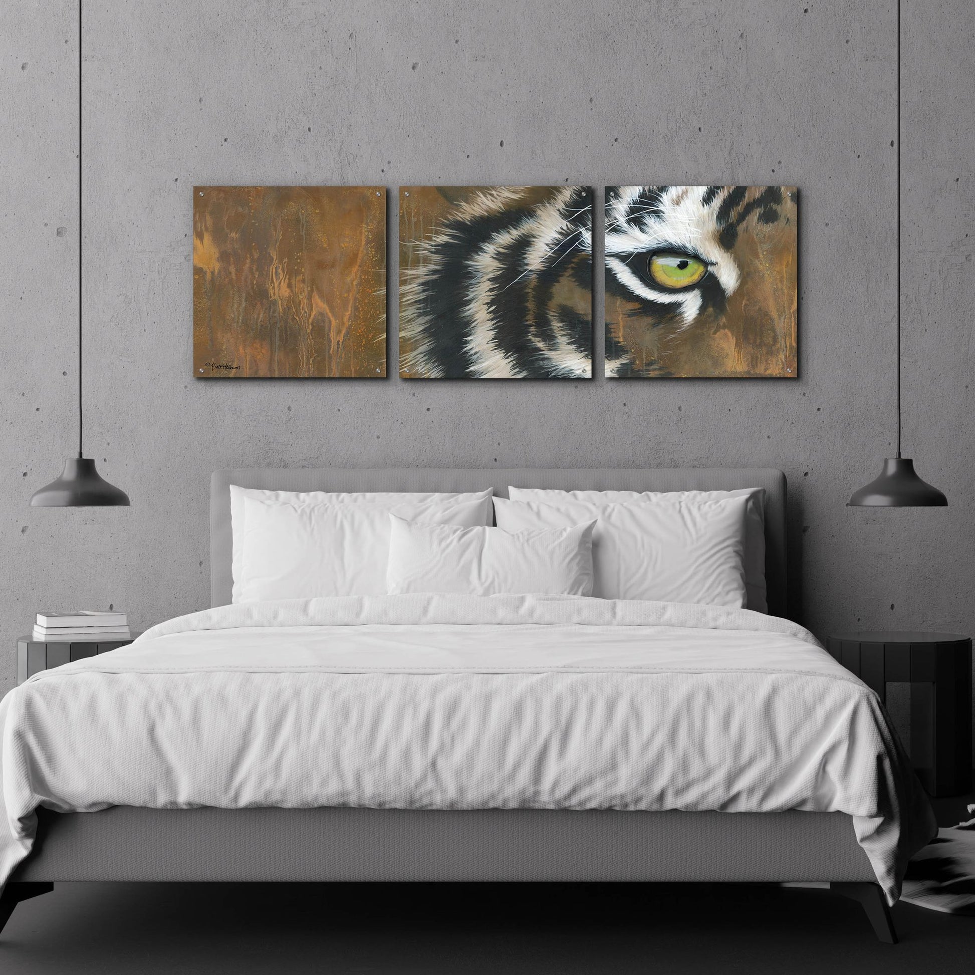 Epic Art 'Searching for the Man Cub' by Britt Hallowell, Acrylic Glass Wall Art, 3 Piece Set,72x24