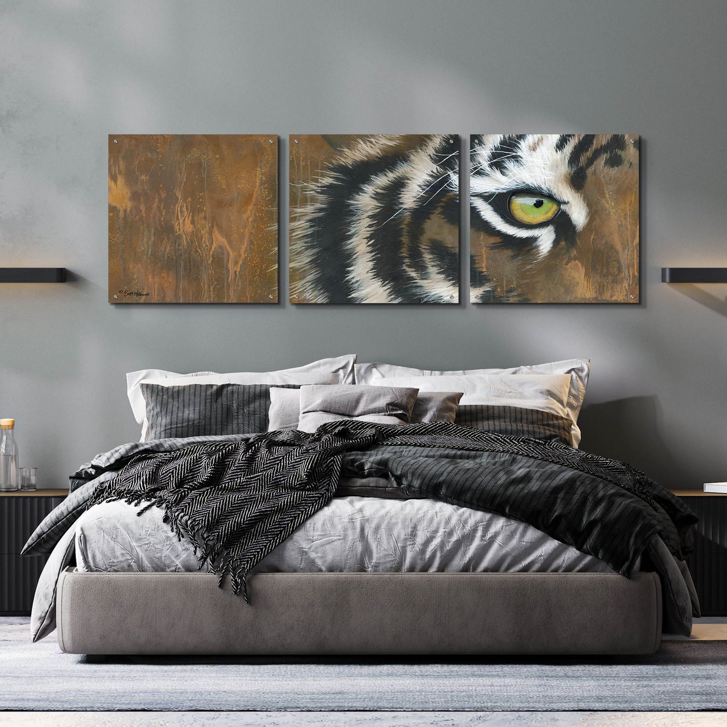 Epic Art 'Searching for the Man Cub' by Britt Hallowell, Acrylic Glass Wall Art, 3 Piece Set,72x24