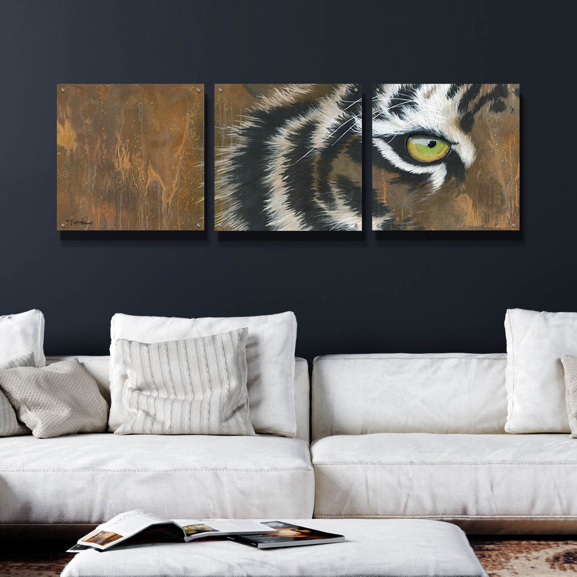 Epic Art 'Searching for the Man Cub' by Britt Hallowell, Acrylic Glass Wall Art, 3 Piece Set,72x24