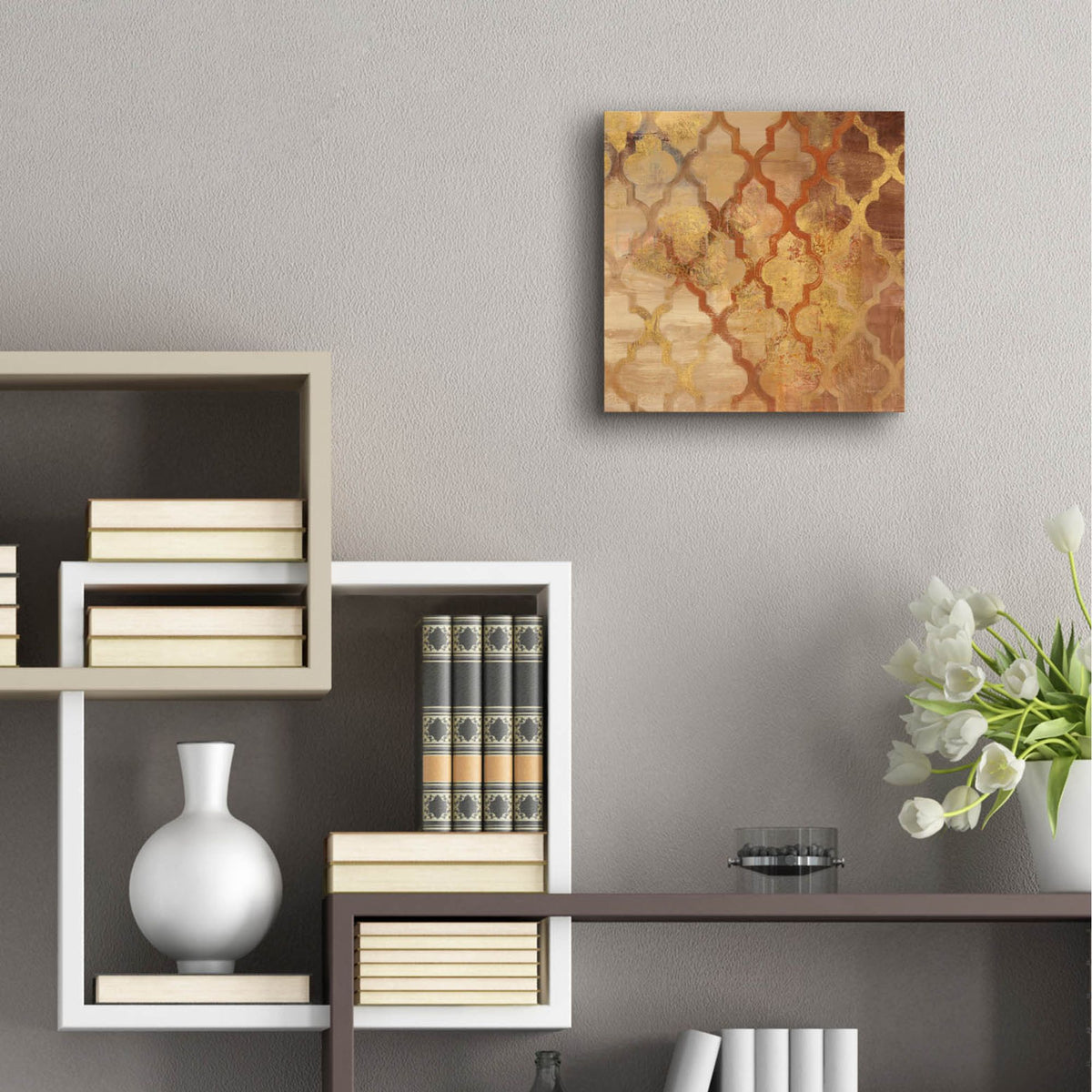 Epic Art 'Gilded Rockin Moroccan'  by Albena Hristova Acrylic Glass Wall Art, 12x12 room view