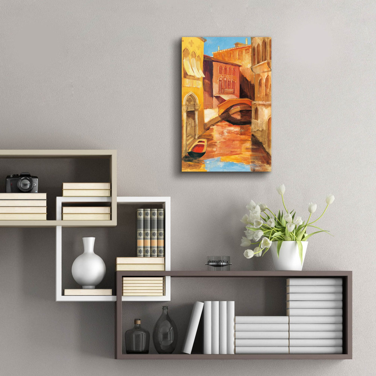Epic Art 'Morning On The Canal 1'  by Albena Hristova Acrylic Glass Wall Art, 16x24 room view