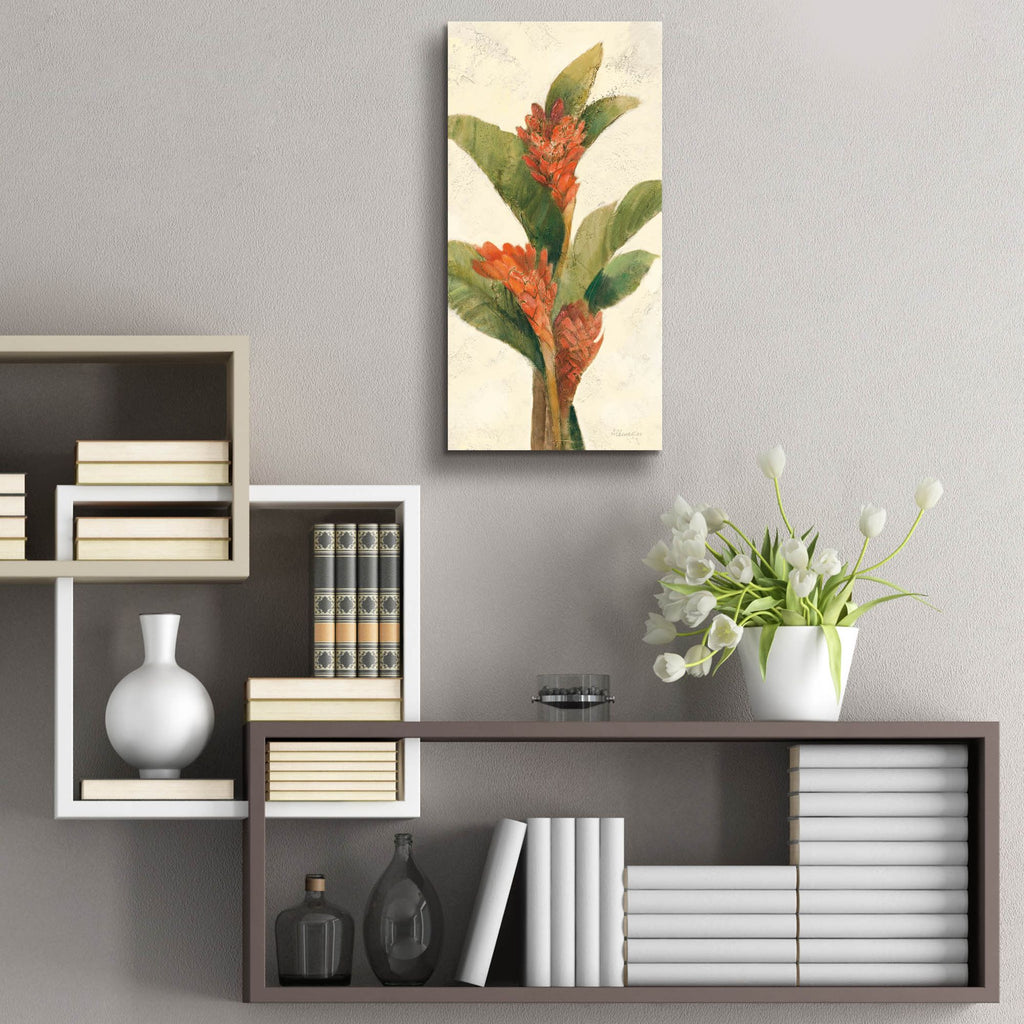 Epic Art 'Ginger Blossom On White'  by Albena Hristova Acrylic Glass Wall Art, 12x24 room view