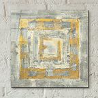 Gold Tapestry 2 Gold And White by Albena Hristova - 12x12 acrylic wall art in a room