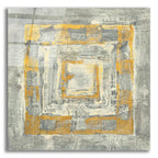Epic Art 'Gold Tapestry 2 Gold And White'  by Albena Hristova Acrylic Glass Wall Art