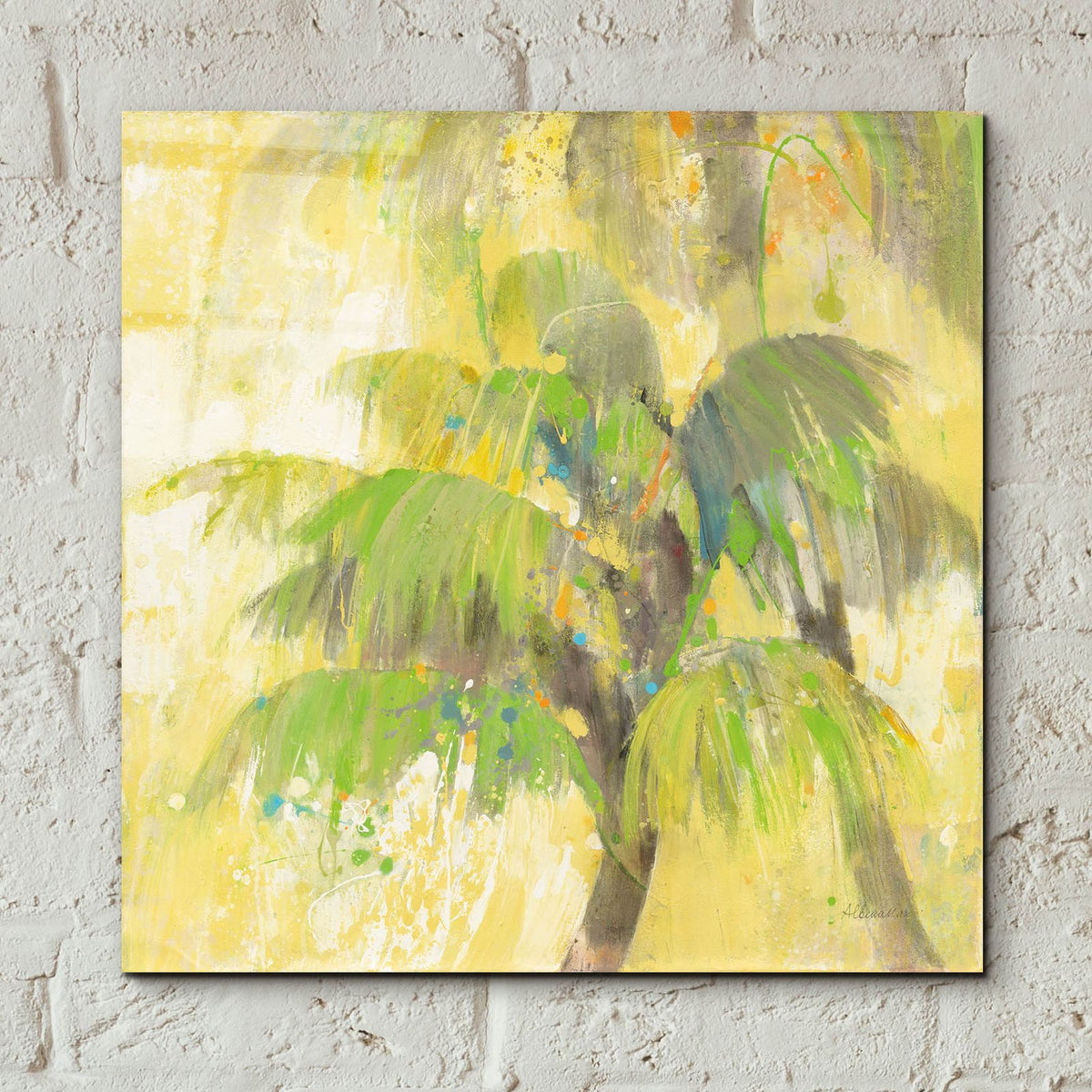 Breezy Palm 2 by Albena Hristova - 12x12 acrylic wall art in a room