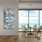Silver Leaves 1 by Albena Hristova - 24x48 acrylic wall art in a room