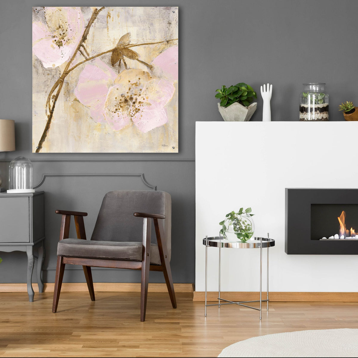 Epic Art 'Elegance 2 Pink'  by Albena Hristova Acrylic Glass Wall Art, 36x36 room view