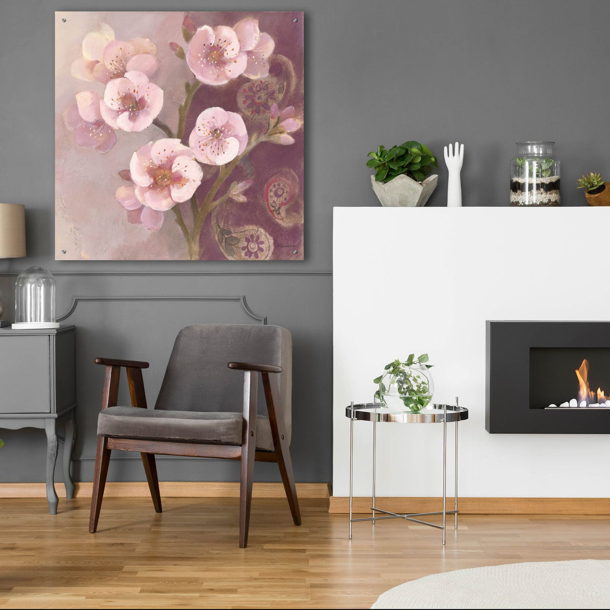 Epic Art 'Gypsy Blossoms 2'  by Albena Hristova Acrylic Glass Wall Art, 36x36 room view