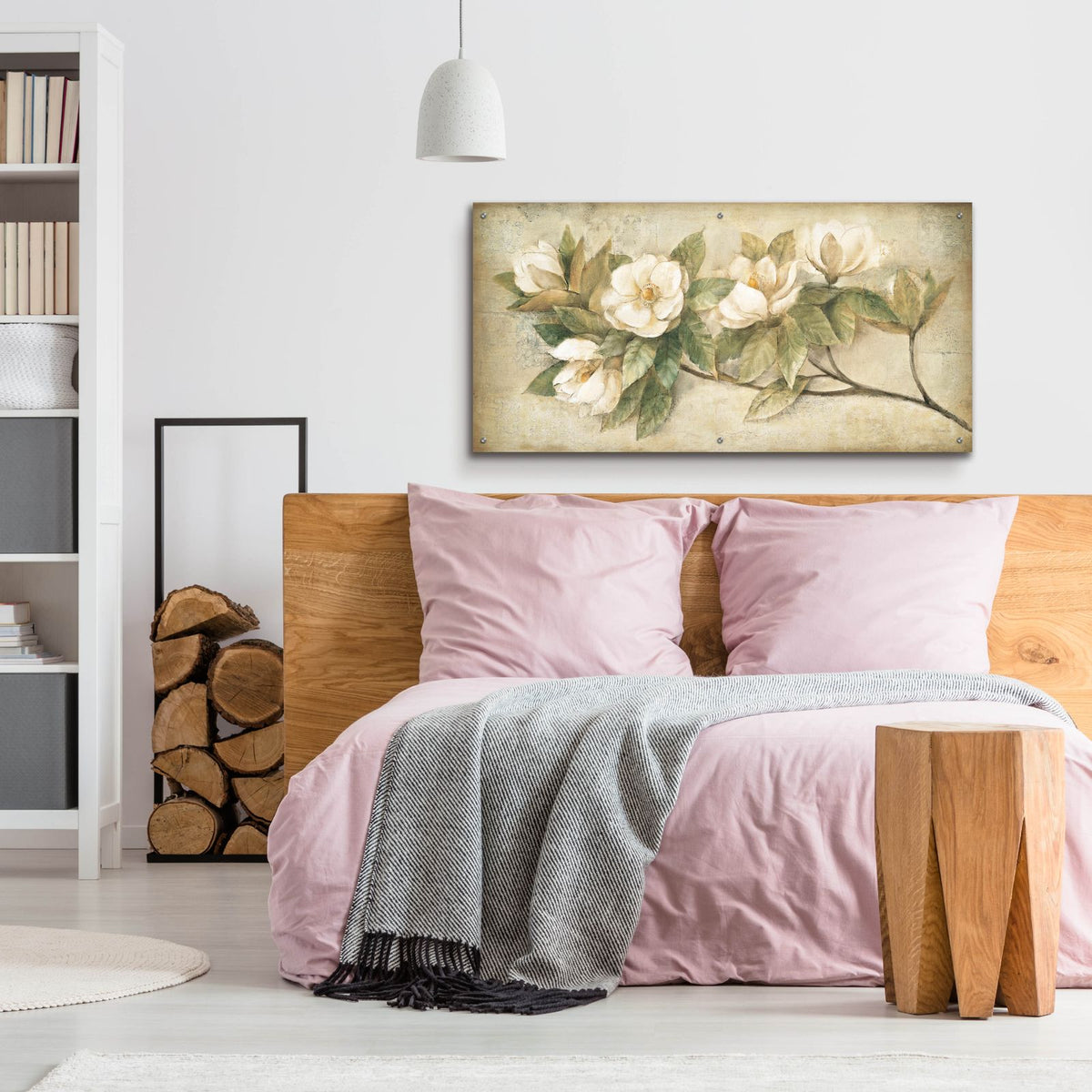 Sugar Magnolia Vintage by Albena Hristova - 48x24 acrylic wall art in a room