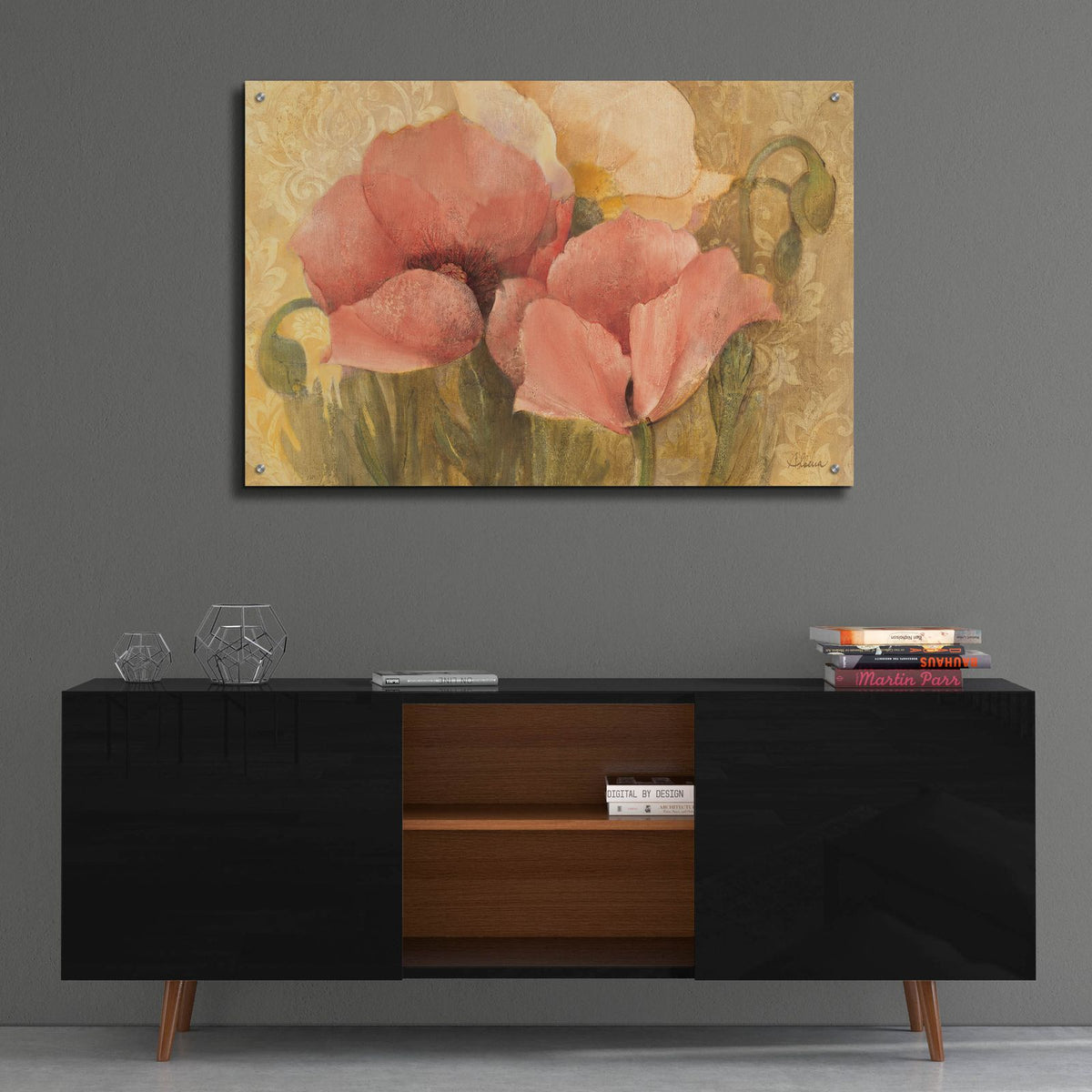 Poppy Delight by Albena Hristova - 36x24 acrylic wall art in a room