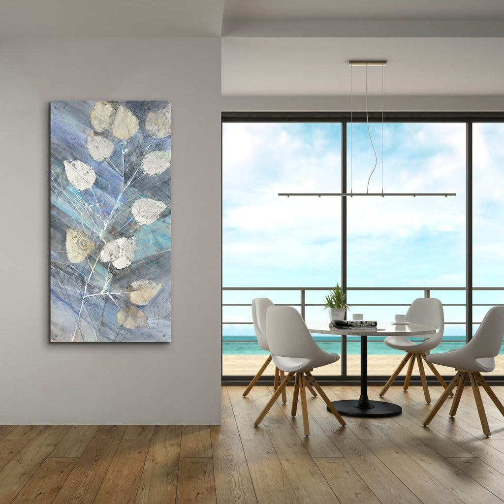 Silver Leaves 2 by Albena Hristova - 24x48 acrylic wall art in a room