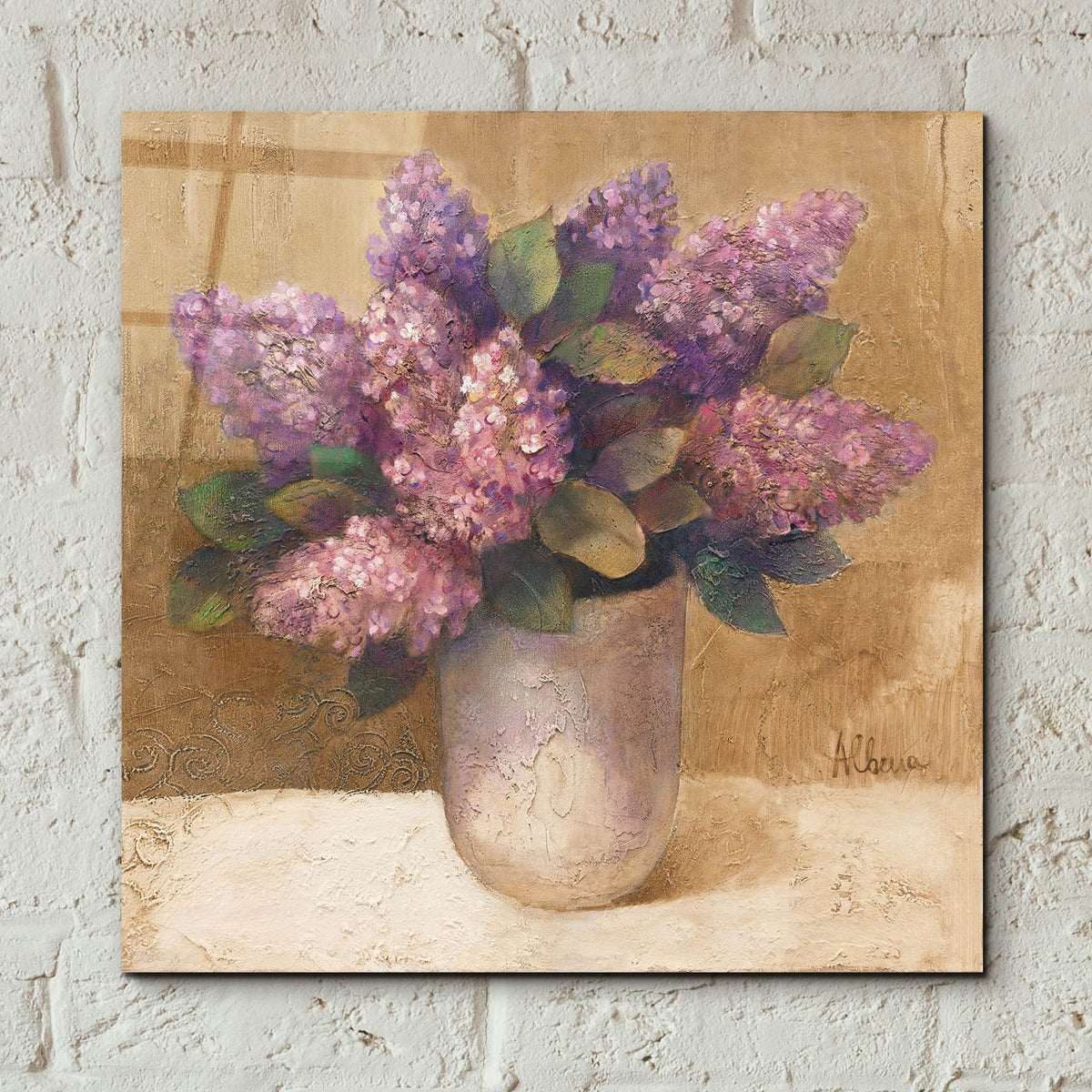 Purple Bouquet 2 by Albena Hristova - 12x12 acrylic wall art in a room