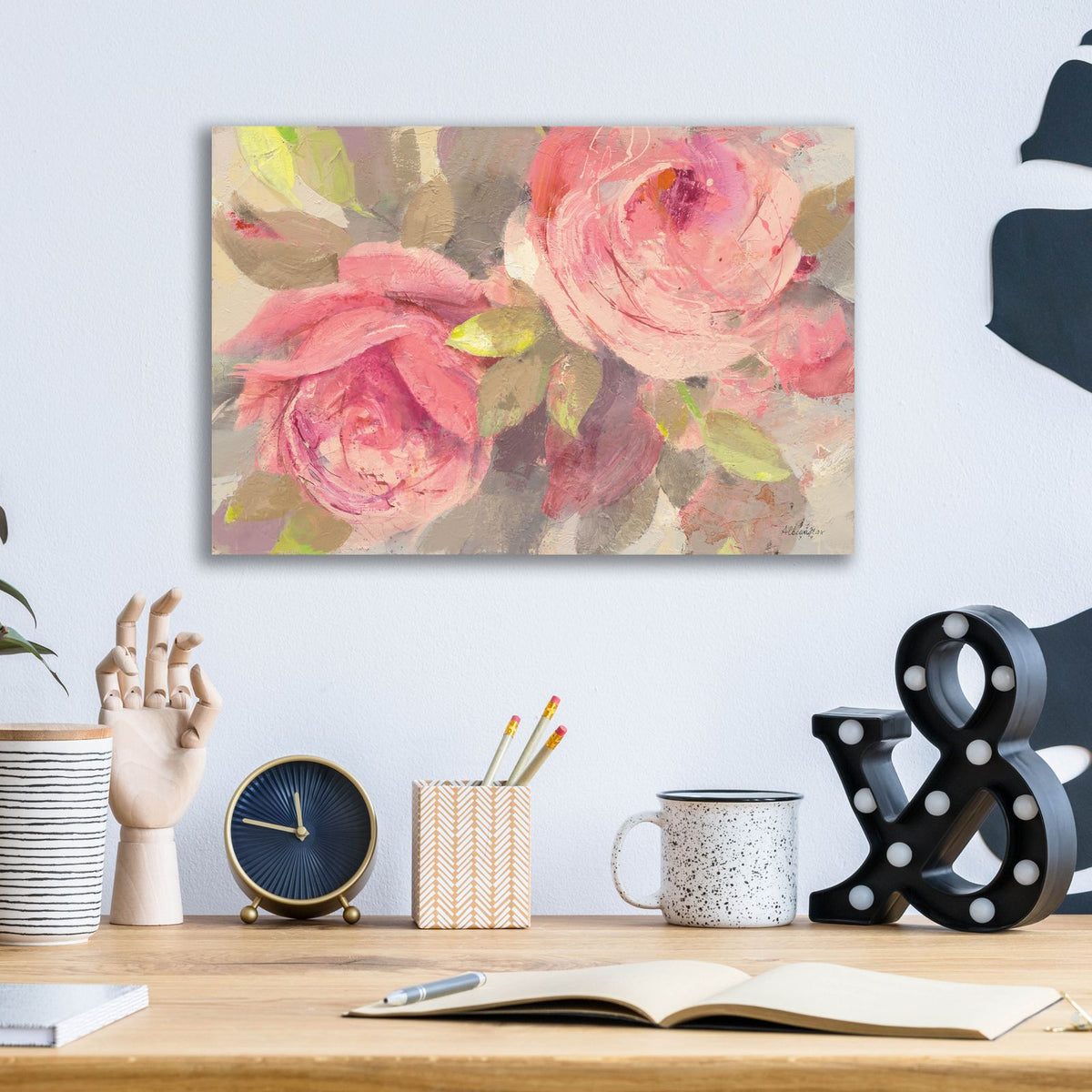 June Roses 2 by Albena Hristova - 16x12 acrylic wall art in a room