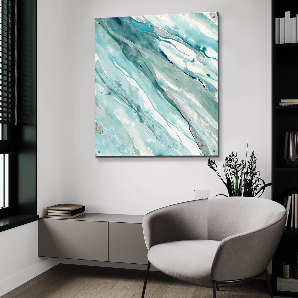 Silver Springs 2 Blue Green by Albena Hristova - 36x36 acrylic wall art in a room