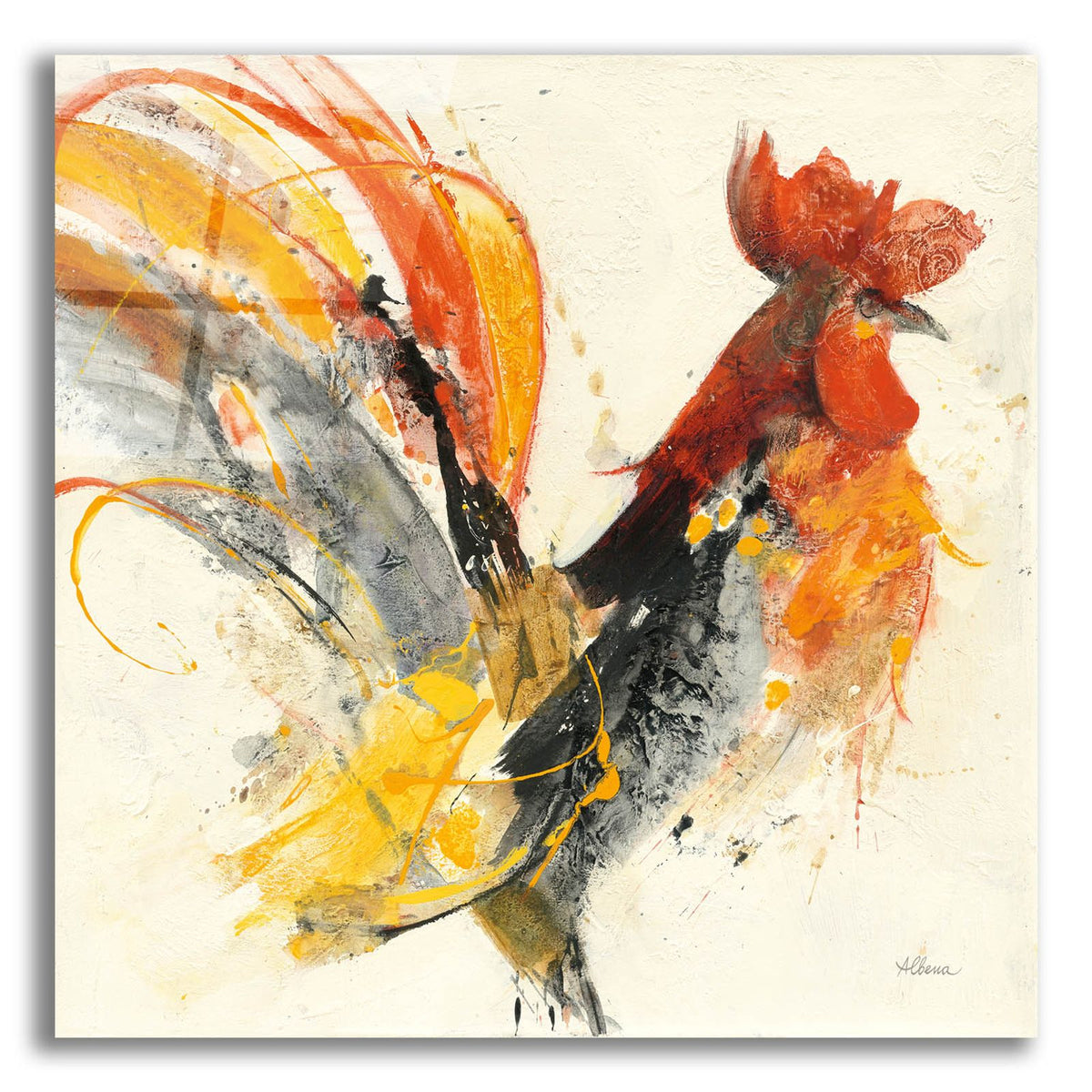 Festive Rooster 1 by Albena Hristova acrylic glass wall art