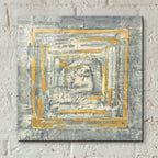 Gold Tapestry I Gold And White by Albena Hristova - 12x12 acrylic wall art in a room
