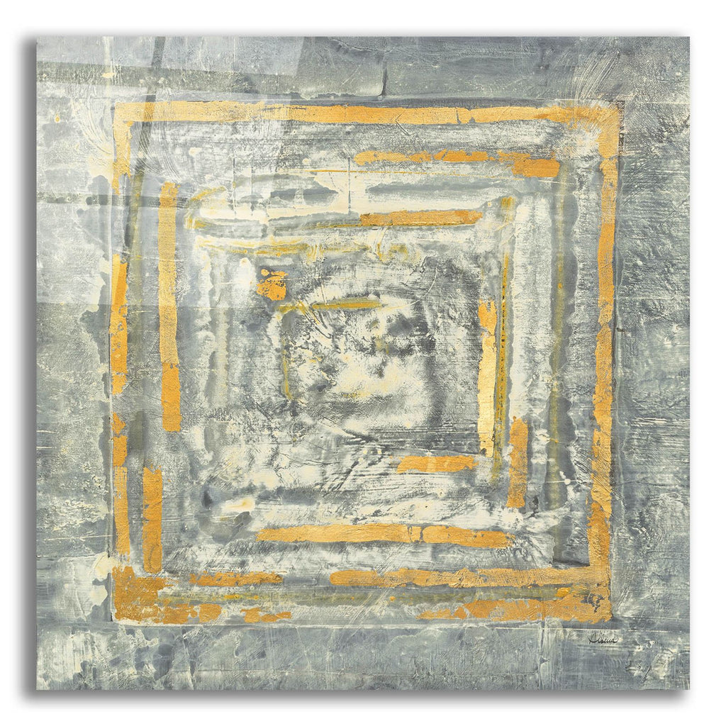Gold Tapestry I Gold And White by Albena Hristova acrylic glass wall art