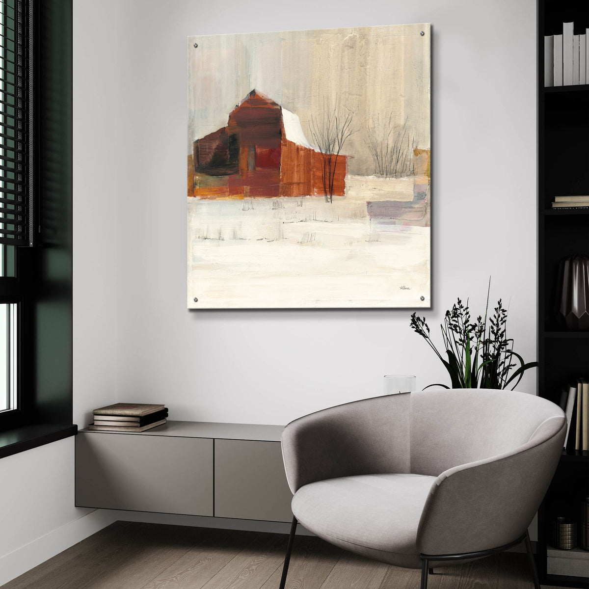 Winter On The Farm by Albena Hristova - 36x36 acrylic wall art in a room