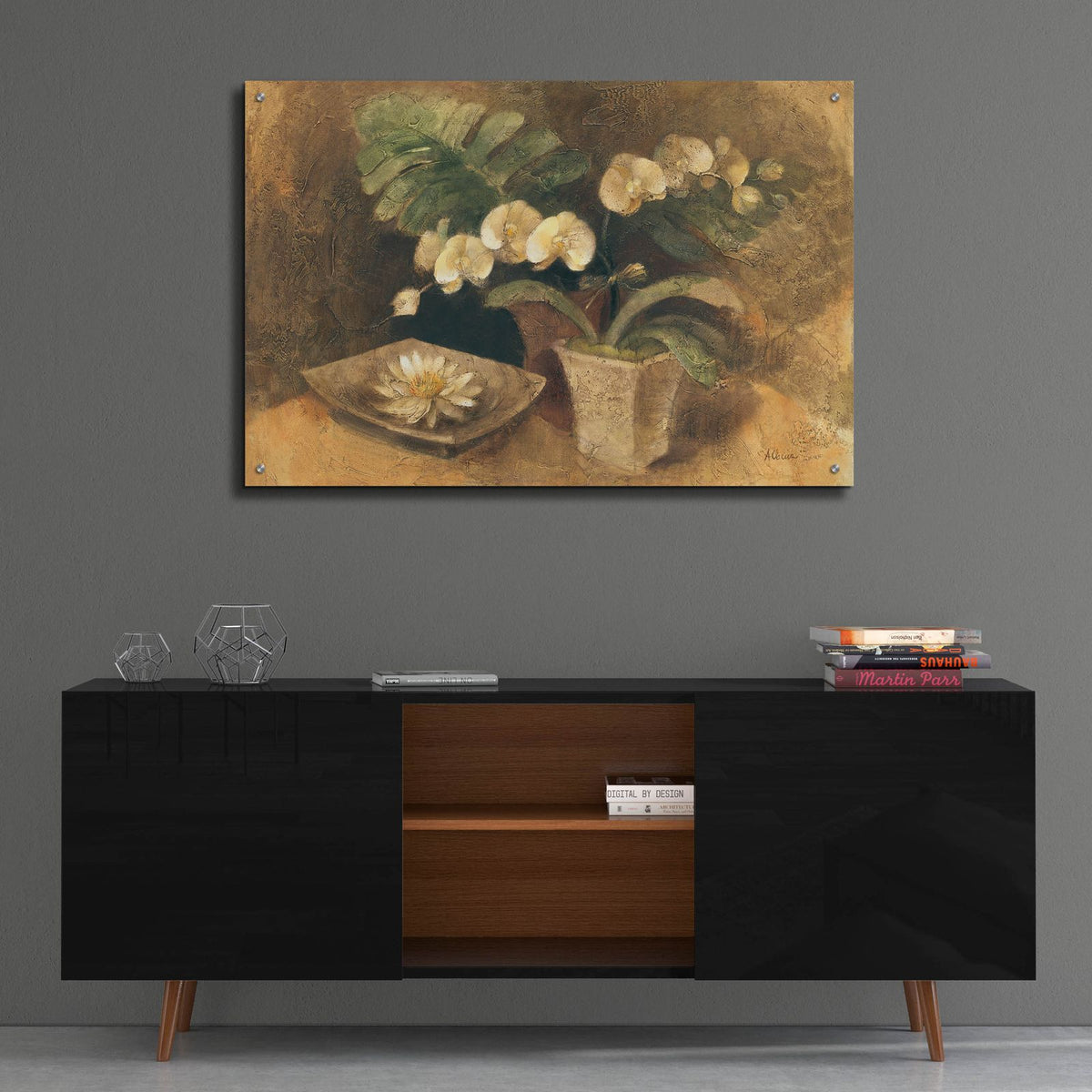Meditative Orchids by Albena Hristova - 36x24 acrylic wall art in a room
