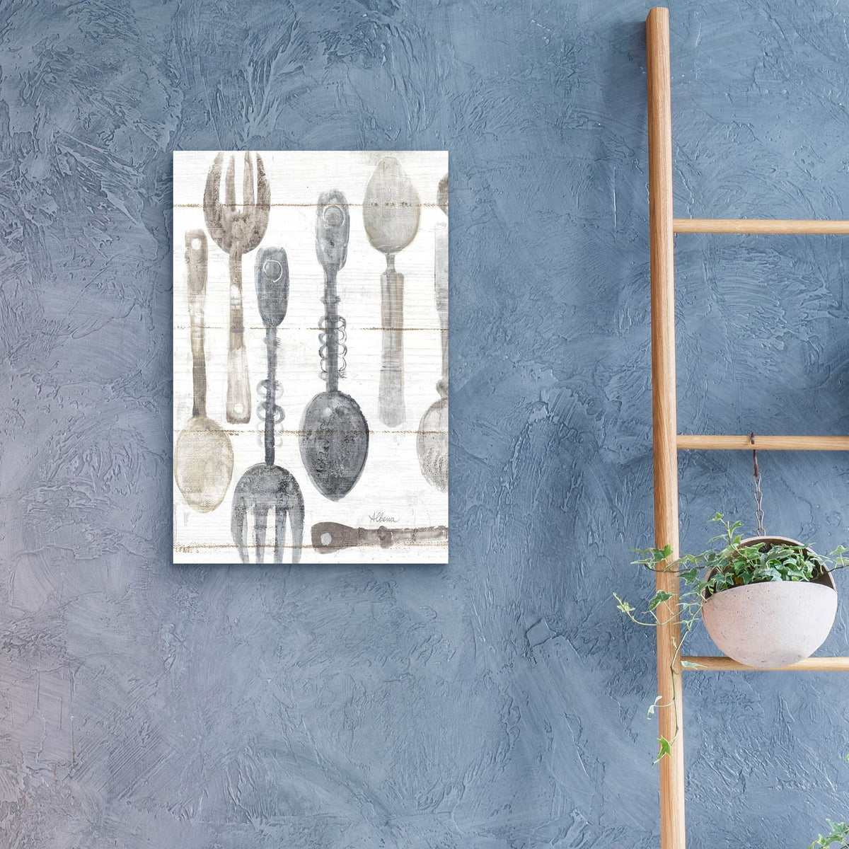 Spoons And Forks 2 Neutral by Albena Hristova - 16x24 acrylic wall art in a room