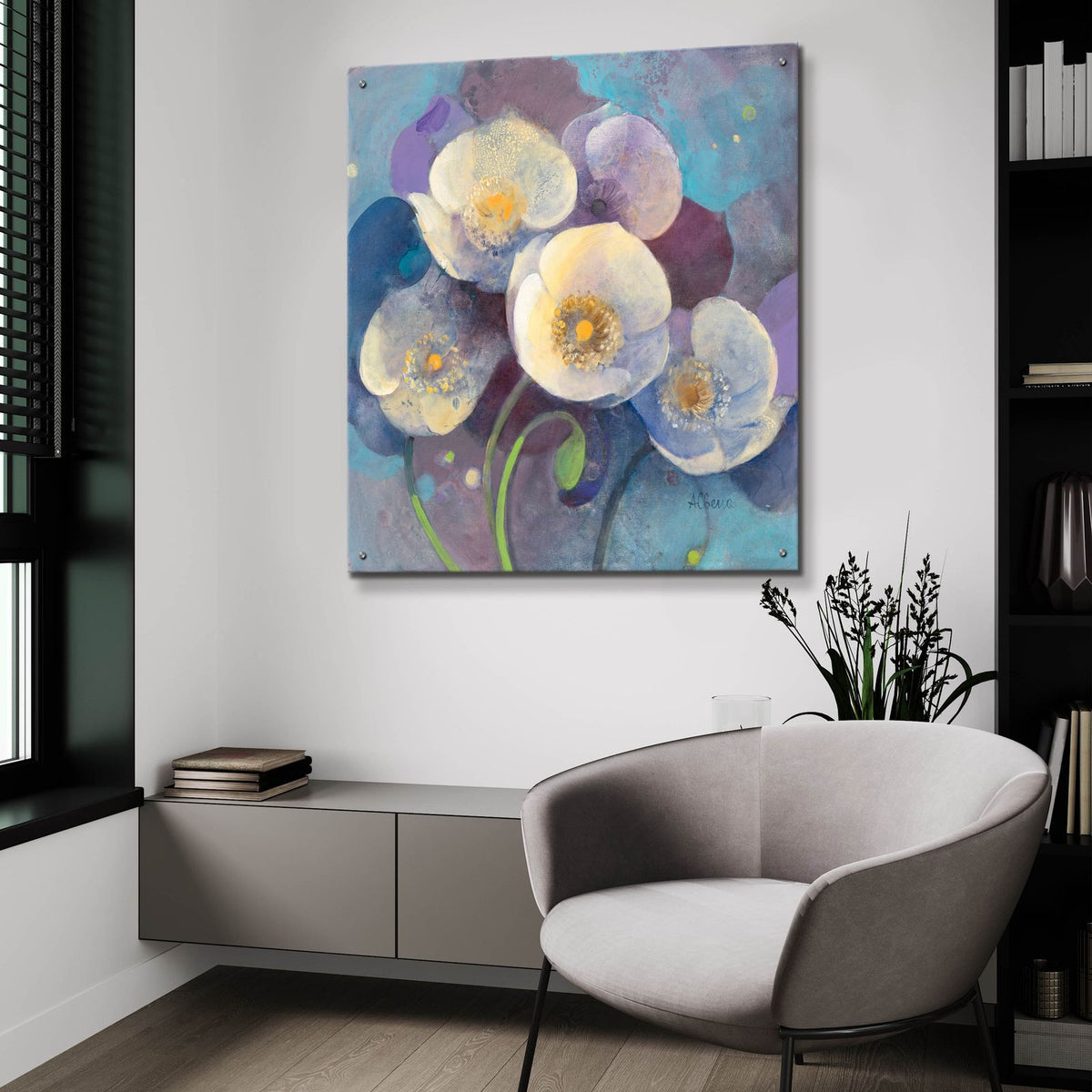 Papaver 1 by Albena Hristova - 36x36 acrylic wall art in a room