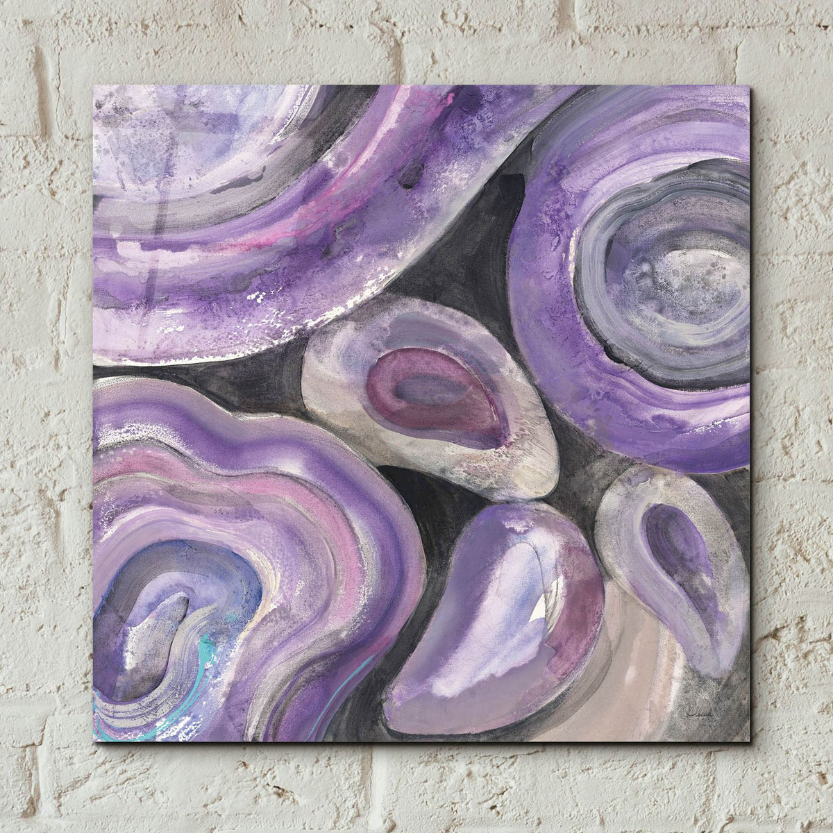 Circle Rain V2 by Albena Hristova - 12x12 acrylic wall art in a room