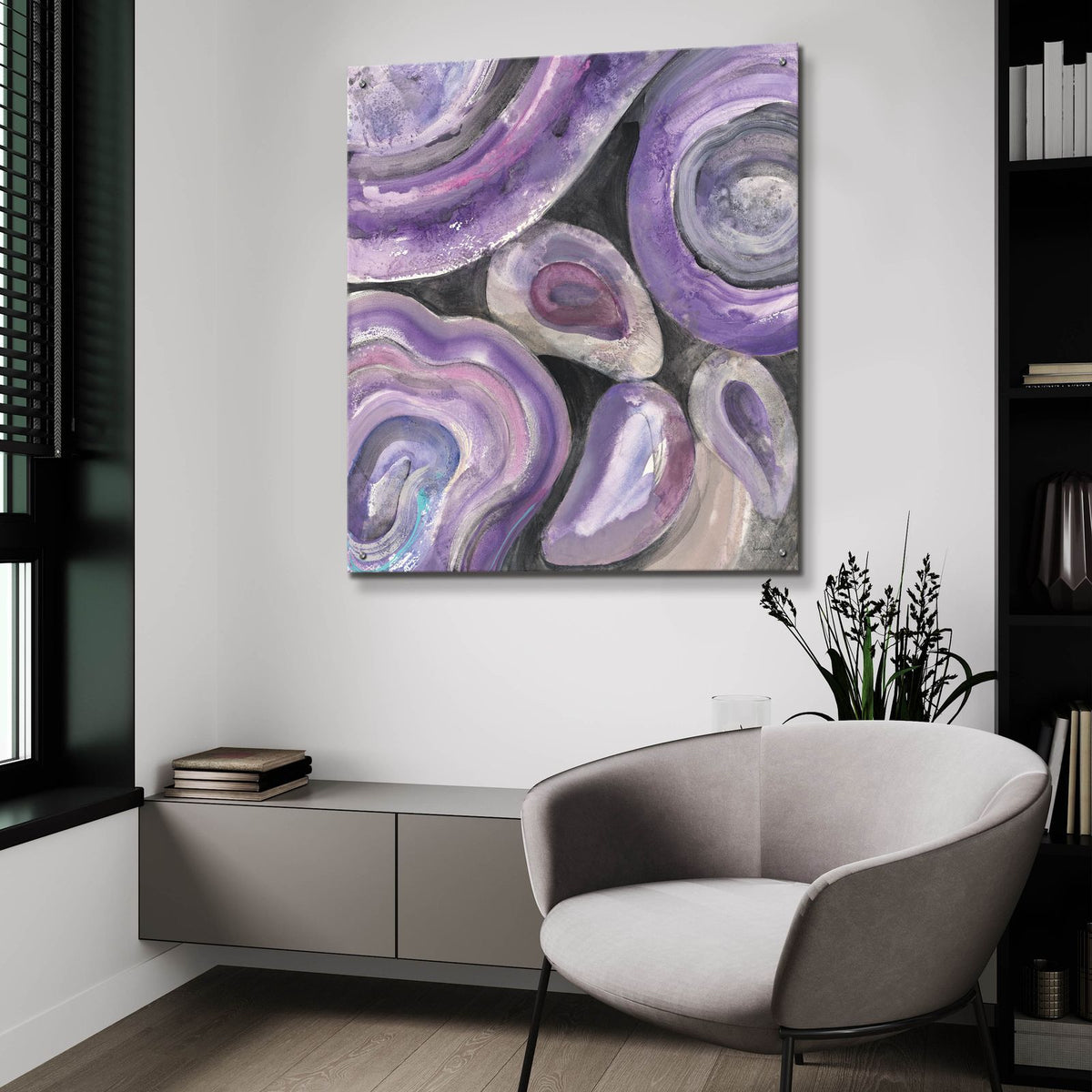Circle Rain V2 by Albena Hristova - 36x36 acrylic wall art in a room