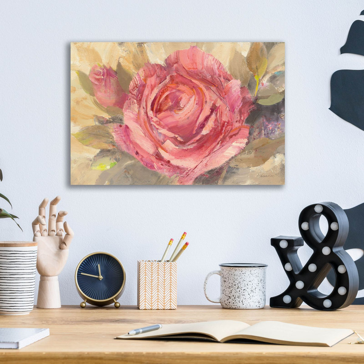 June Roses 1 by Albena Hristova - 16x12 acrylic wall art in a room