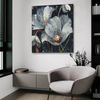 Translucent Poppies by Albena Hristova - 36x36 acrylic wall art in a room