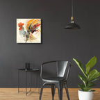 Festive Rooster 2 by Albena Hristova - 24x24 acrylic wall art in a room