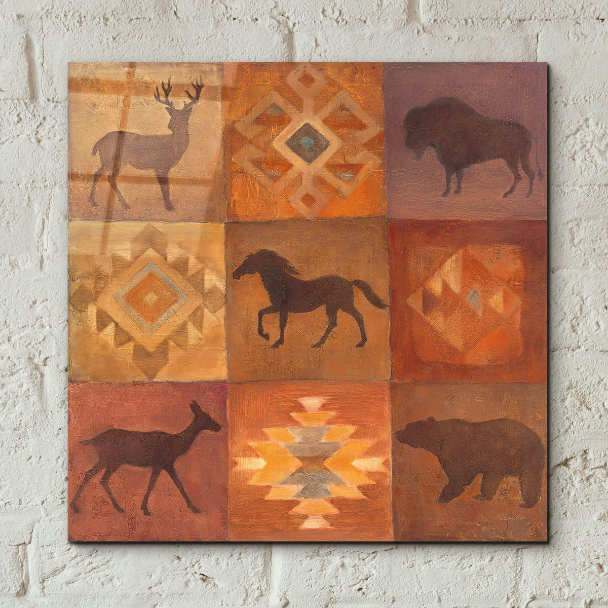 Desert Sunset Animals 1 by Albena Hristova - 12x12 acrylic wall art in a room