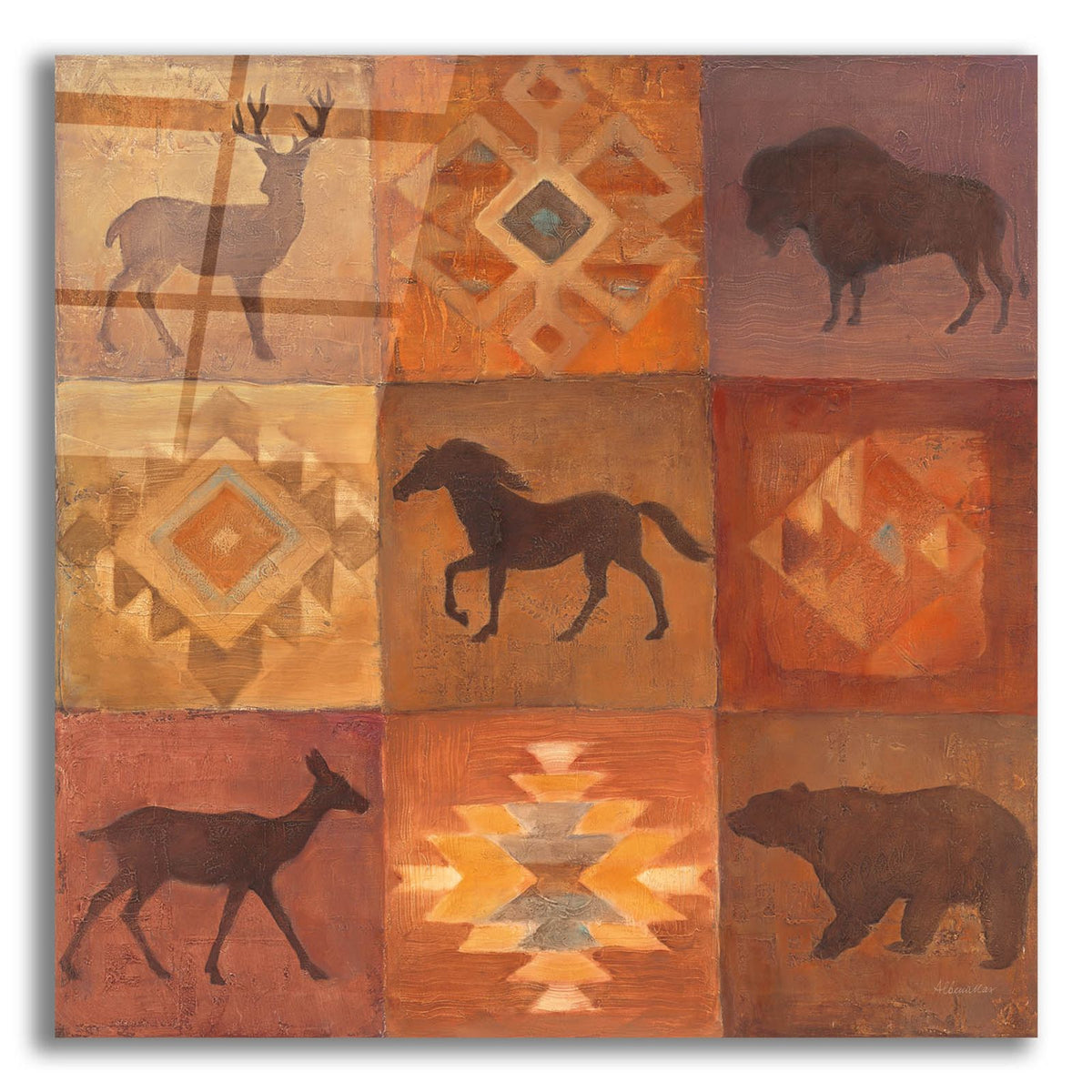 Desert Sunset Animals 1 by Albena Hristova acrylic glass wall art