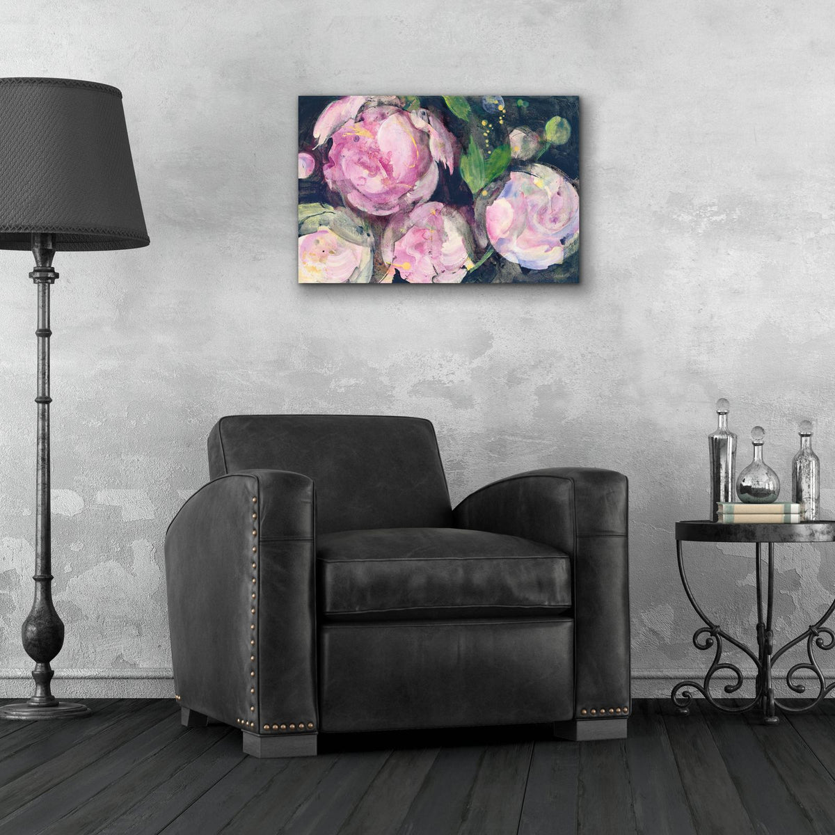 Evening Peonies 2 by Albena Hristova - 24x16 acrylic wall art in a room