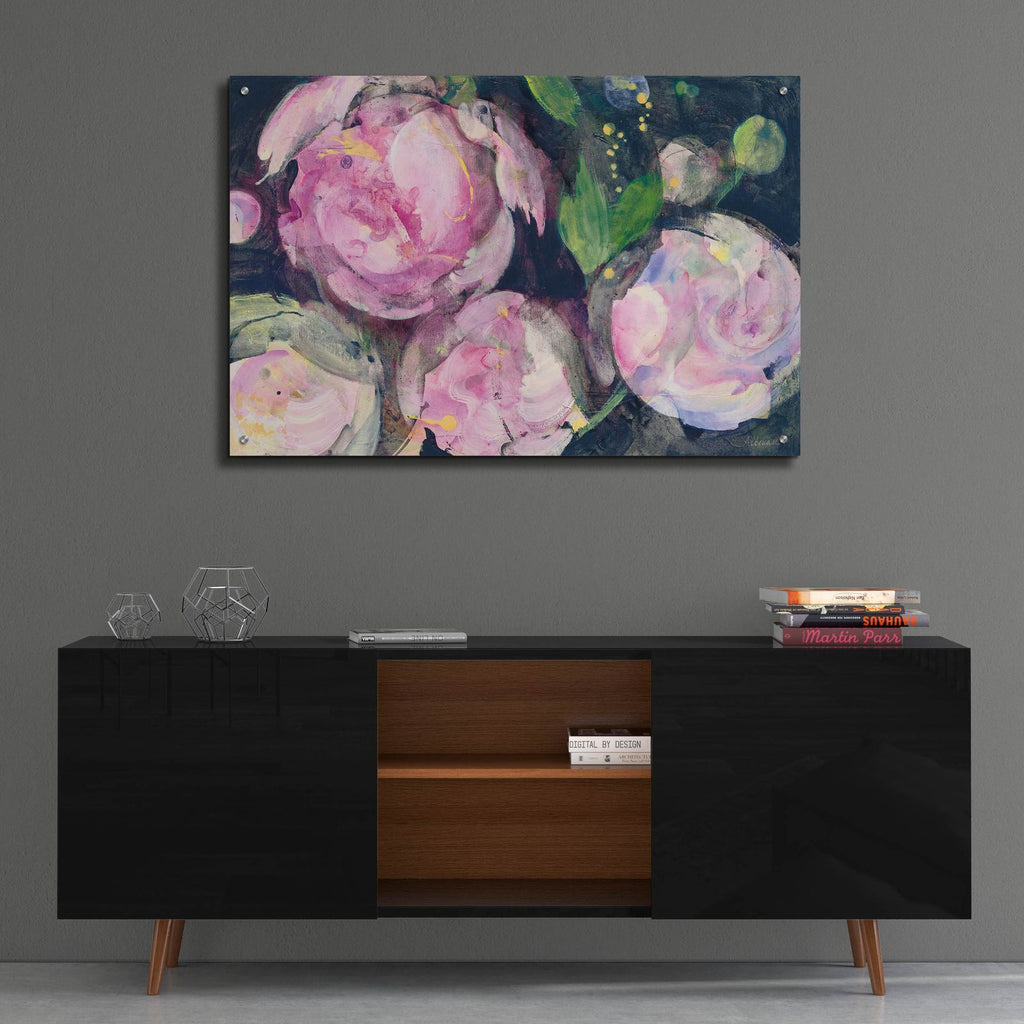 Evening Peonies 2 by Albena Hristova - 36x24 acrylic wall art in a room