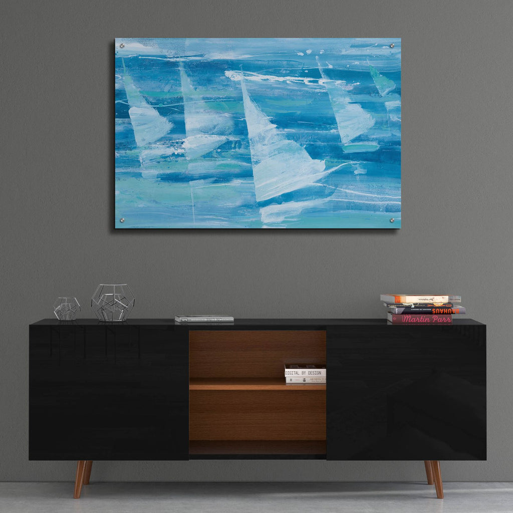 Summer Sail 3 Blue by Albena Hristova - 36x24 acrylic wall art in a room