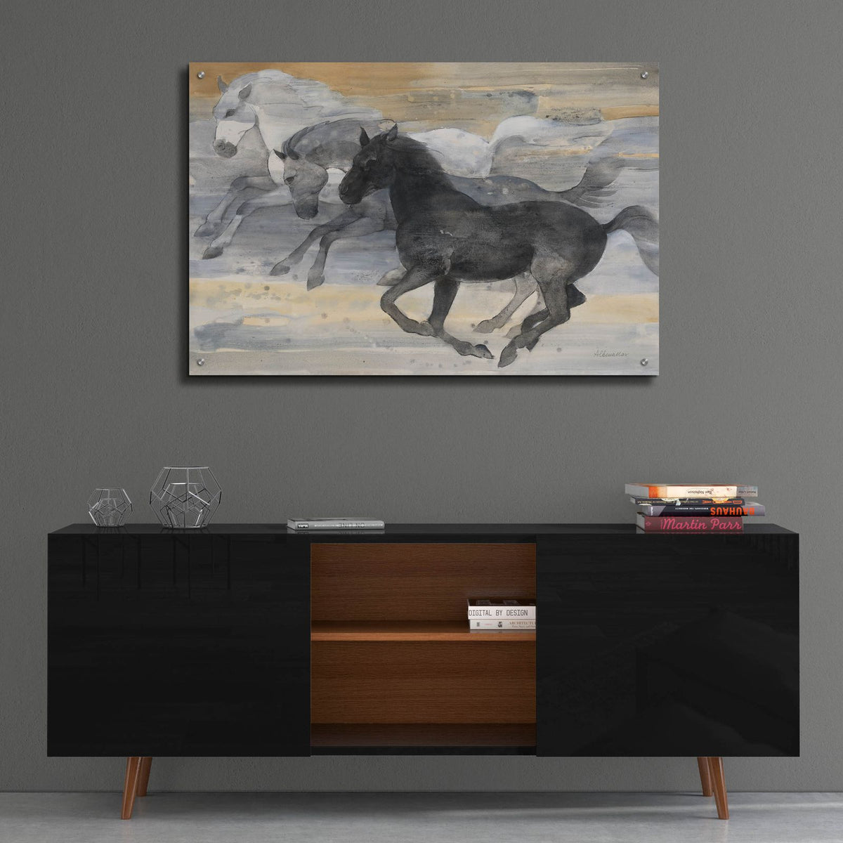 Prancing Trio by Albena Hristova - 36x24 acrylic wall art in a room