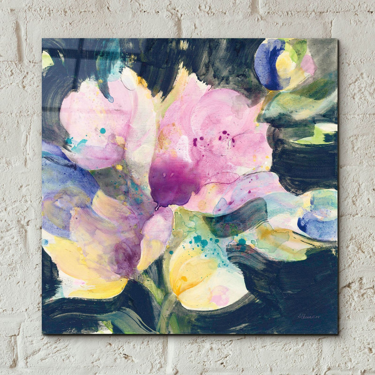Tulip Splash by Albena Hristova - 12x12 acrylic wall art in a room