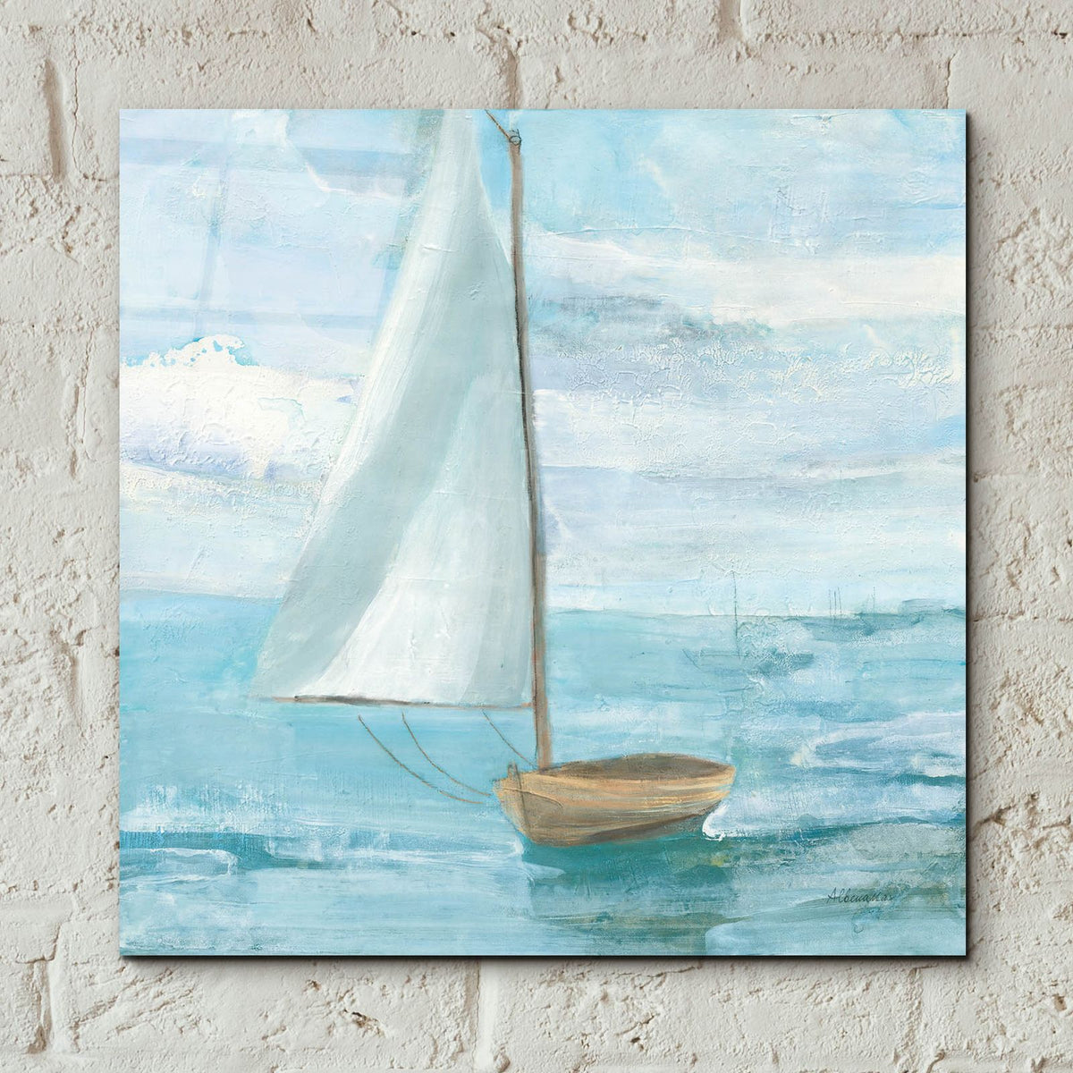 Silver Sail Bright by Albena Hristova - 12x12 acrylic wall art in a room