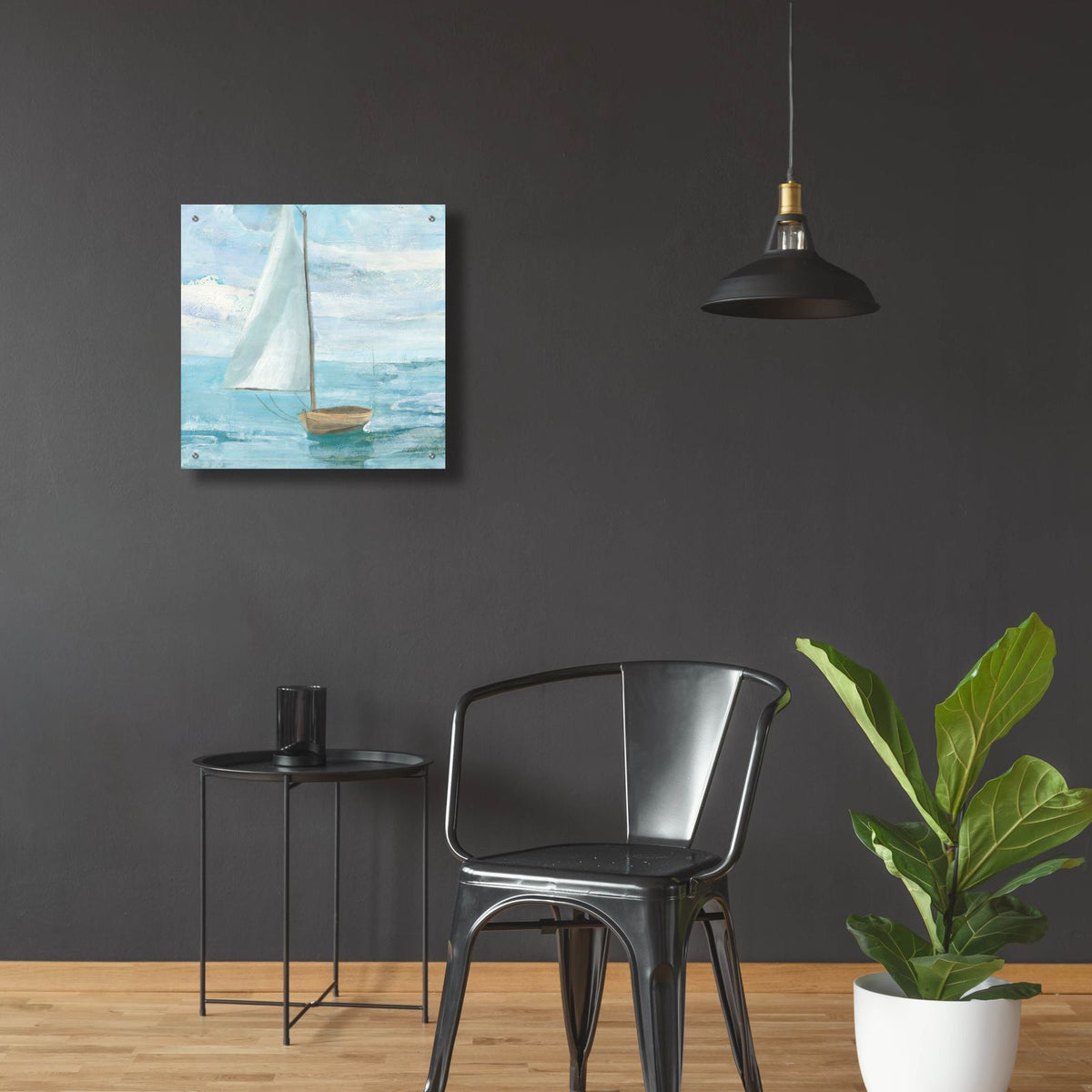 Silver Sail Bright by Albena Hristova - 24x24 acrylic wall art in a room