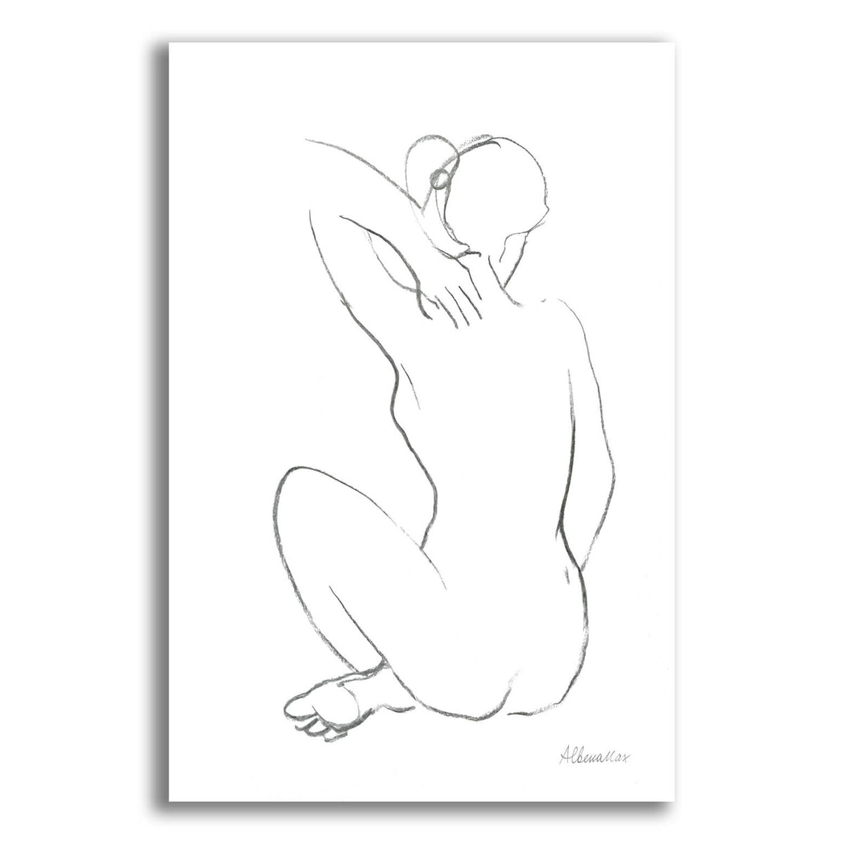 Nude Sketch 1 by Albena Hristova acrylic glass wall art