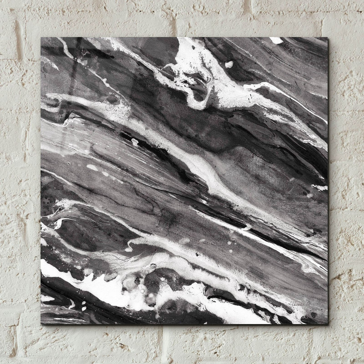Going With The Flow 3 Bw by Albena Hristova - 12x12 acrylic wall art in a room