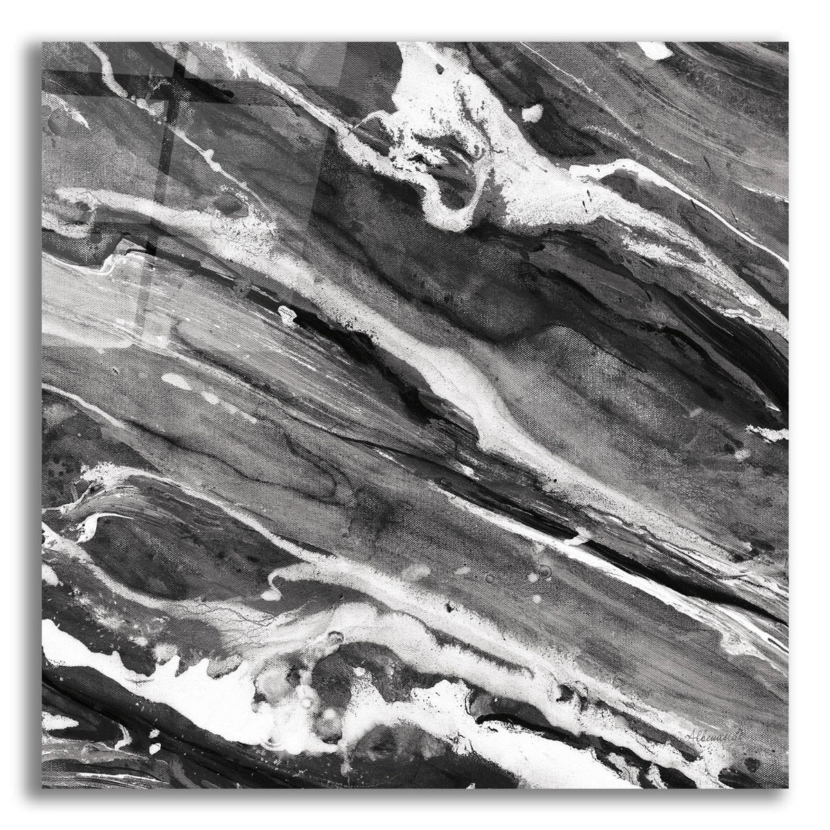 Going With The Flow 3 Bw by Albena Hristova acrylic glass wall art