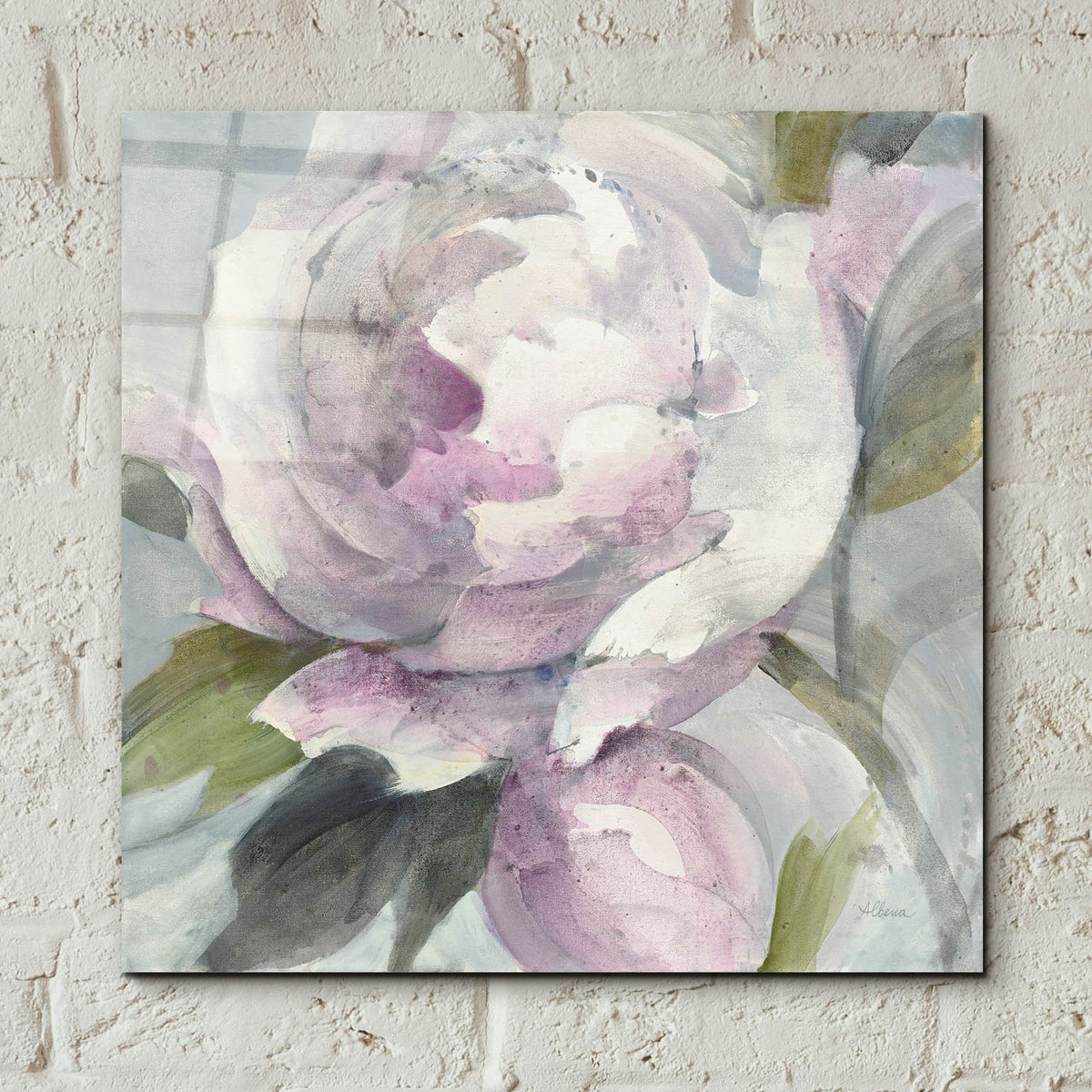 Twilight Peony by Albena Hristova - 12x12 acrylic wall art in a room