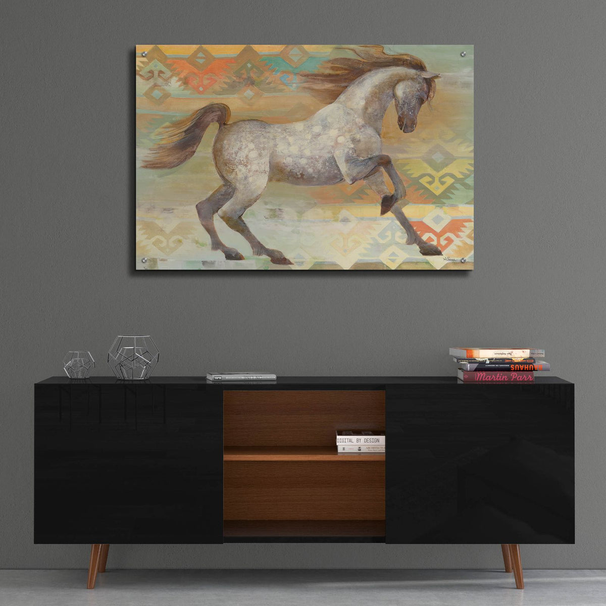 Grand Entrance Southwest Boho by Albena Hristova - 36x24 acrylic wall art in a room