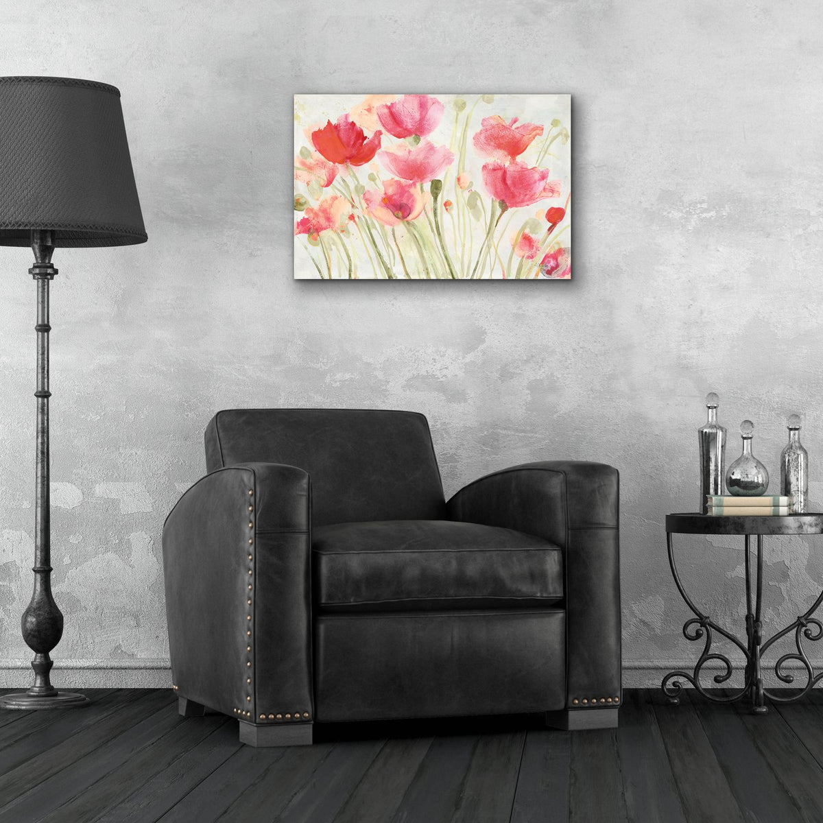 Blush Poppies by Albena Hristova - 24x16 acrylic wall art in a room