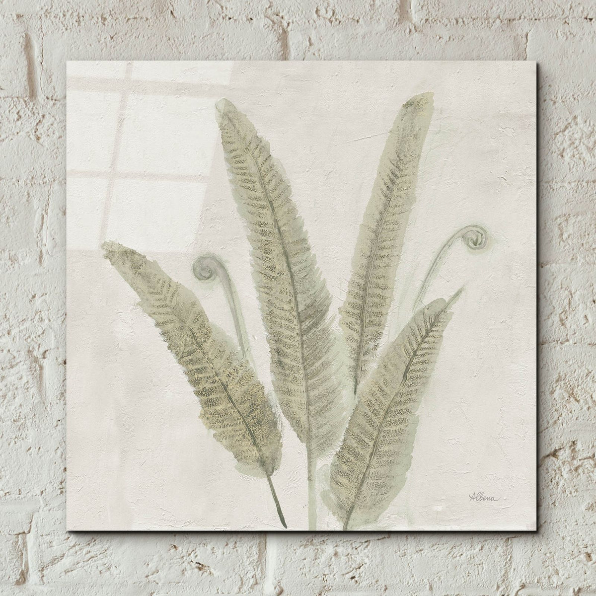 Watercolor Forest Ferns 2 V2 by Albena Hristova - 12x12 acrylic wall art in a room
