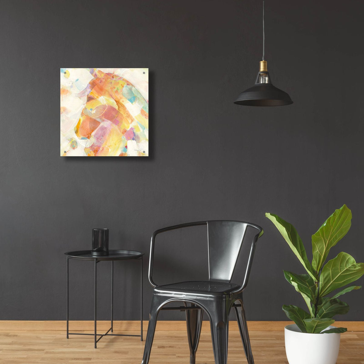 Kaleidoscope Horse 2 by Albena Hristova - 24x24 acrylic wall art in a room
